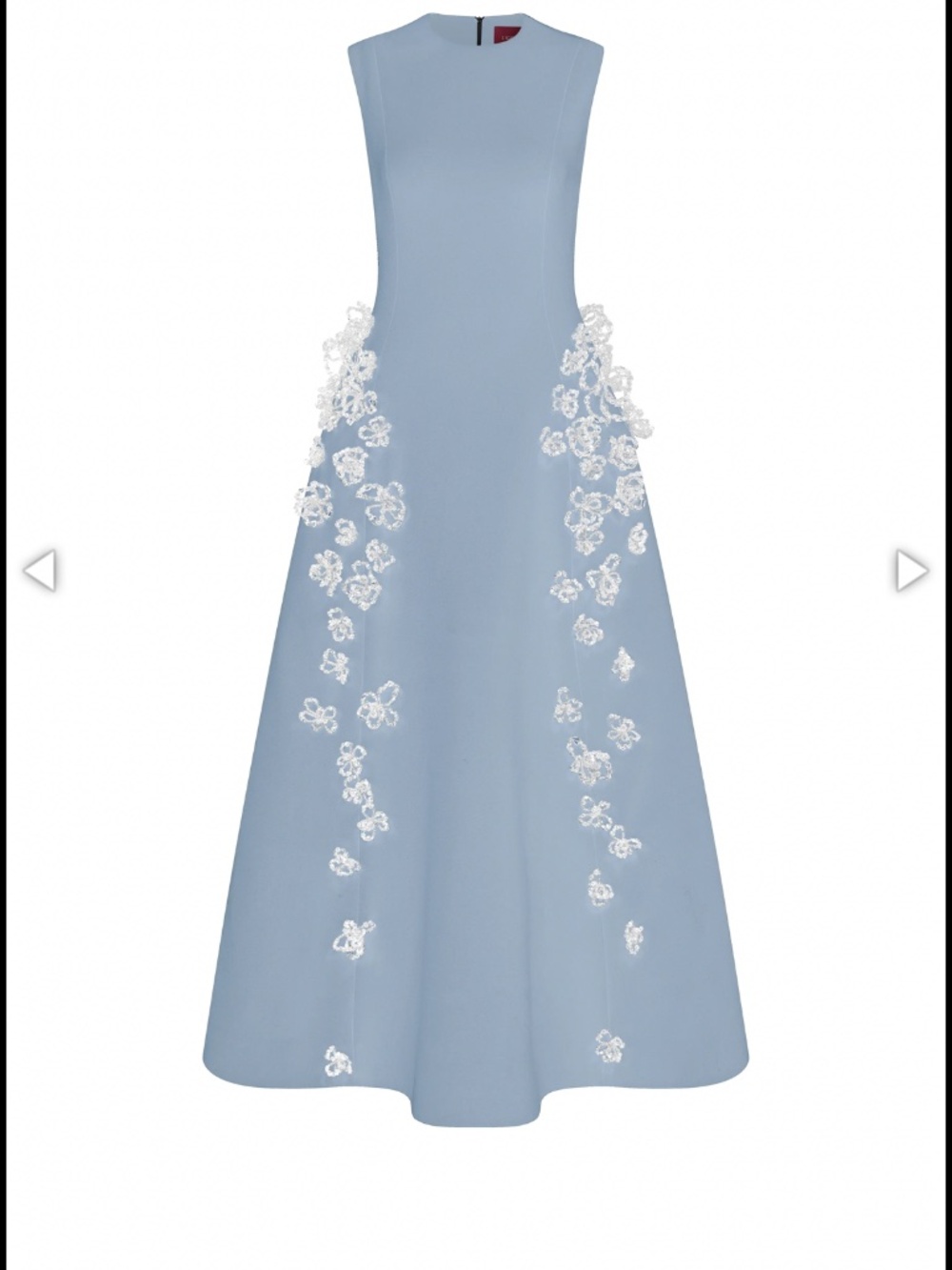 L’Scarlett Flared Sleeveless 3D Crystal Floral Midi Dress